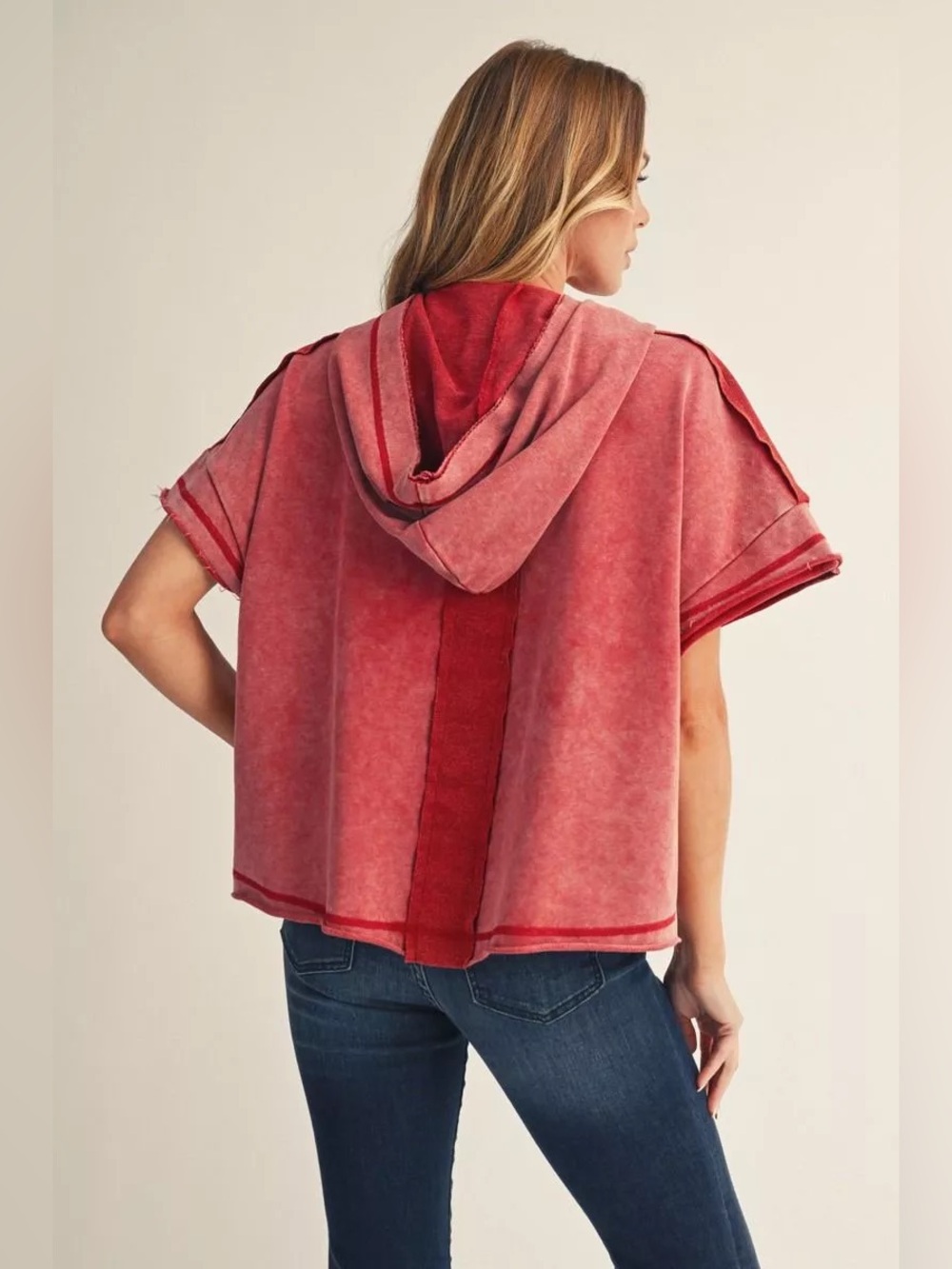 #328 Oversized Cotton Hooded Sweatshirt Top